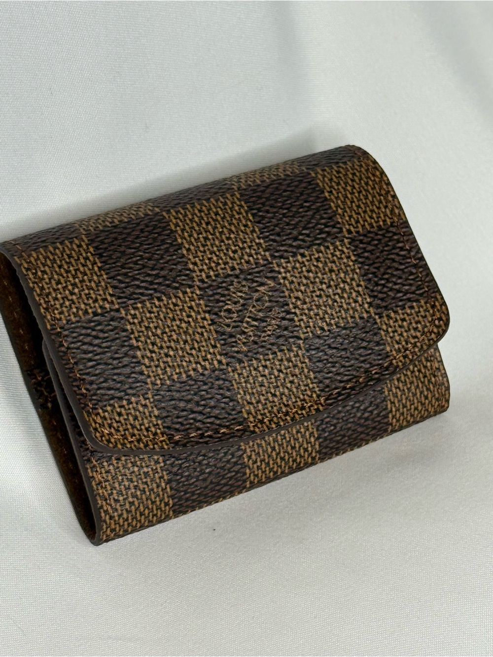 Louis Vuitton Damier Ebene Brown Checkerboard Cufflinks & Case